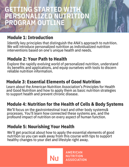 Getting Started With Personalized Nutrition Online Course